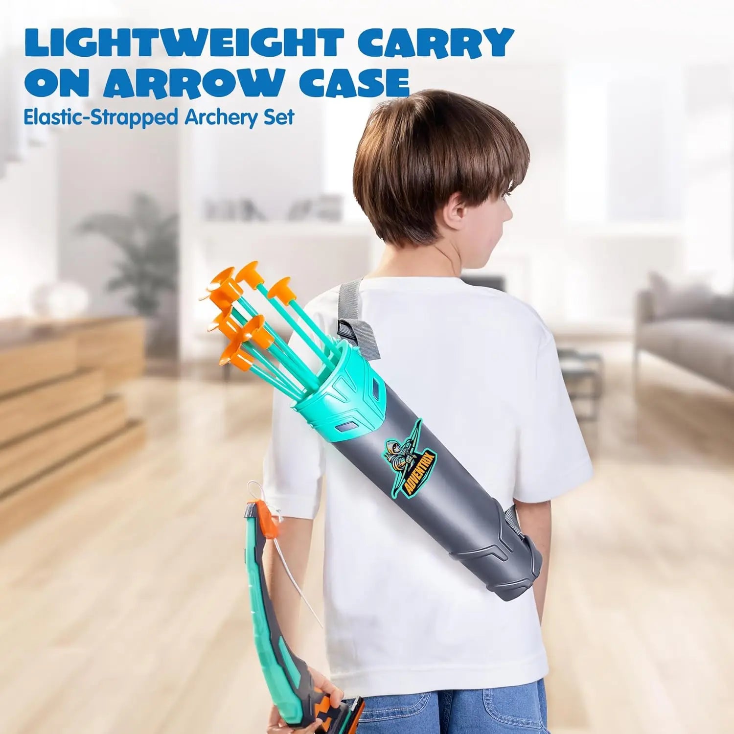 Kids Bow and Arrow Set LED Light Up Archery Toy With 9 Suction Cup Arrows