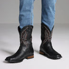 Plus size 12.5 New Fashion Retro Square Toe Neutral Cowboy Boot