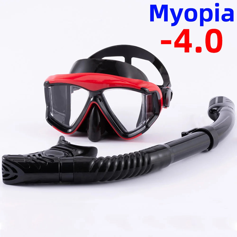 Snorkel Set Diving Mask Nearsighted Swimming Goggles Short Sighted