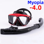Snorkel Set Diving Mask Nearsighted Swimming Goggles Short Sighted