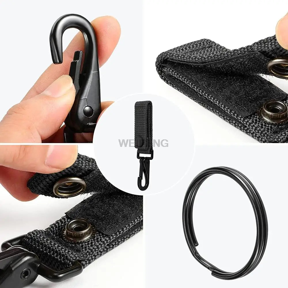 1PCS Tactical Molle Key Ring Chain Gear Clip Key Keeper Keychain
