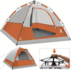 Pop Up Camping Tent - 4 Person Instant Easy Set Up Tent with Removable Rain Fly,