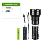 10000LM Powerful XHP360 Diving Flashlight  High Power LED Flashlights