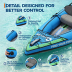 2 Person Inflatable Kayak Portable Fishing Touring Boat Heavy Duty Canoe