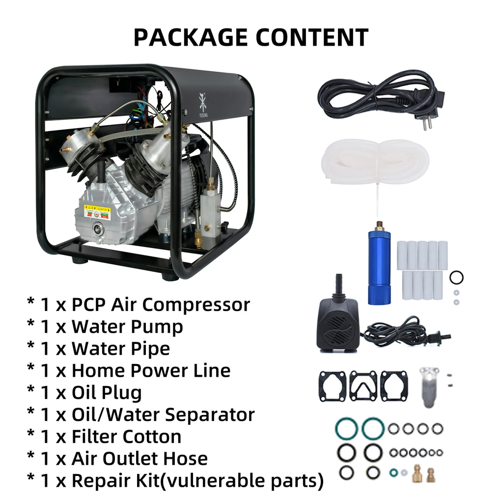 4500Psi PCP Air Compressor High Pressure Auto Stop Air Compressor for Scuba Diving