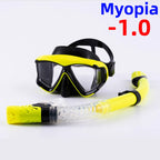 Snorkel Set Diving Mask Nearsighted Swimming Goggles Short Sighted