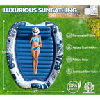 2 Person 90x67Inch Tanning Pool Lounger Float for Adults