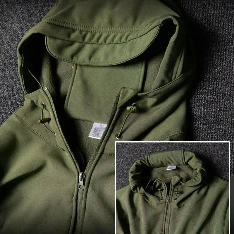 Tactical Waterproof Men Camo Set Soft Shell Fleece Winter Combat Suit