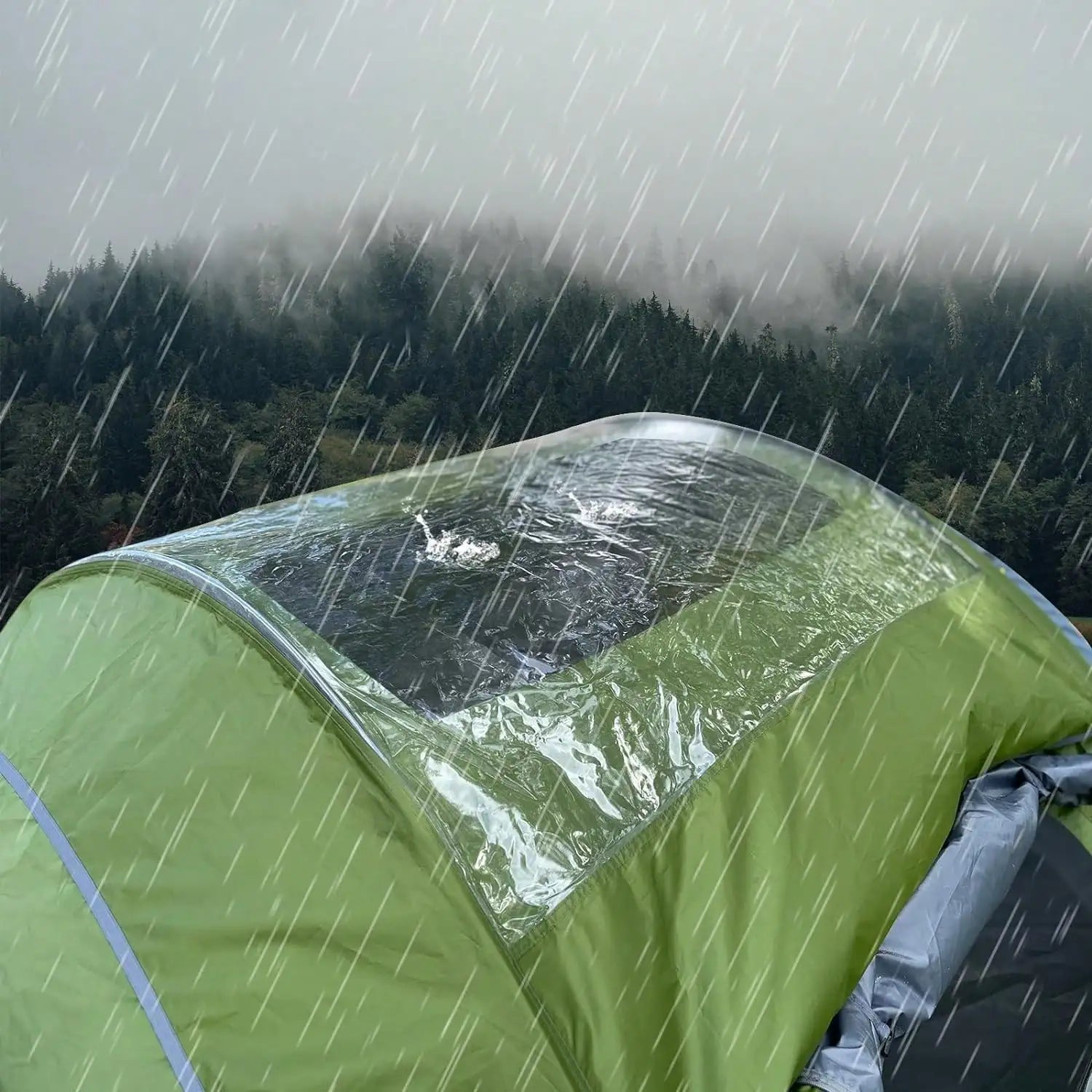 4 Person Pop Up   Instant Family Tents With Skylight & Removable Rainfly,