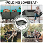 Double Camping Chair, 2 Person Oversized Loveseat for Adults,