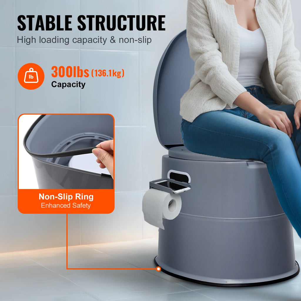 Portable Toilet for Camping Porta Potty with 1.3G Detachable Inner Bucket