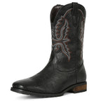 Plus size 12.5 New Fashion Retro Square Toe Neutral Cowboy Boot