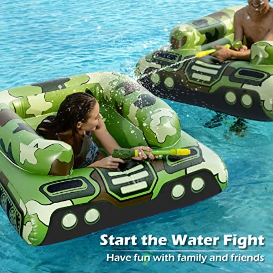 Inflatable Tank Swimming Pool Floaties with Water Cannon Gun