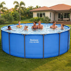 15’ x 48" Above Ground Pool, Round Metal Frame Swimming Pool for Backyard, Blue, Pool ONLY,