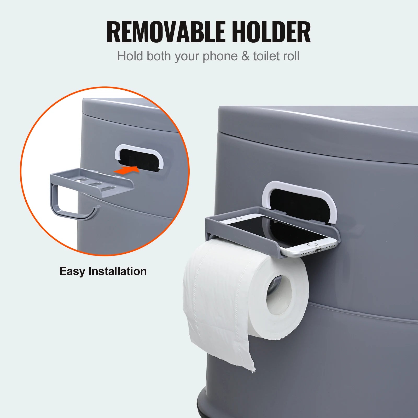 Portable Toilet for Camping Porta Potty with 1.3G Detachable Inner Bucket