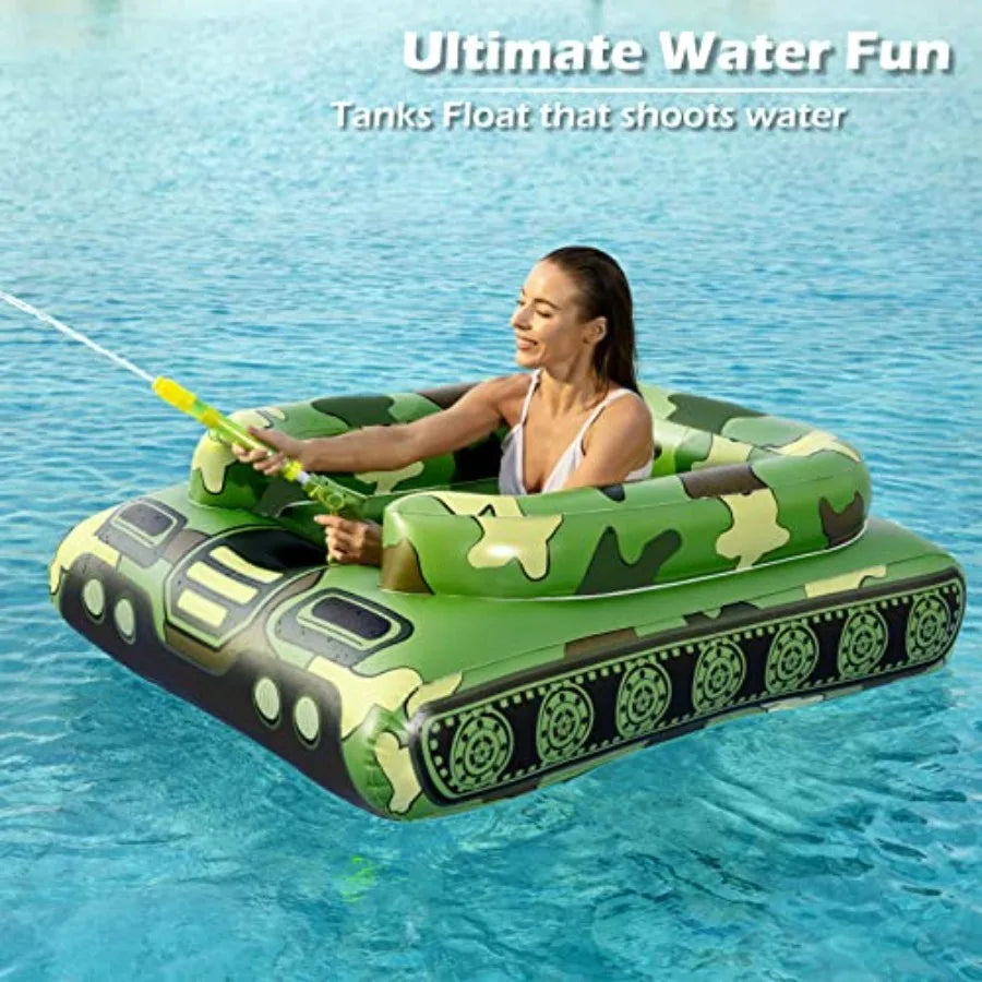 Inflatable Tank Swimming Pool Floaties with Water Cannon Gun