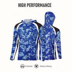 Fishing Shirt Hooded Men Fishing Clothes Outdoor Summer Mask Hoodie