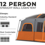 Large Multi Room Cabin Tent for Family Camping: Suitable for 10 to 12 People