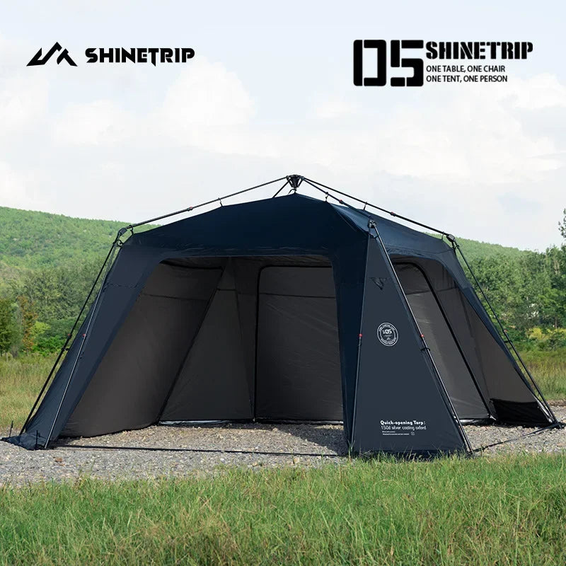ShineTrip Oversized Dome Tent Quick Setup Tent Waterproof Sunproof Silver Coated Canopy Camping Auto Dome 05 Series Camping Tent