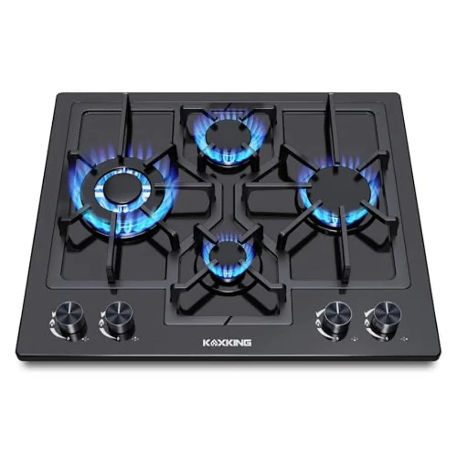 Black 24 Inch Gas Cooktop for kitchen use  dual fuel natural gas propane 4 burner