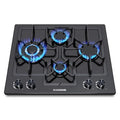 Black 24 Inch Gas Cooktop for kitchen use  dual fuel natural gas propane 4 burner