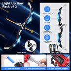 2X Bow Arrow + Guns Toy For Kids Night-Light Archery Stand