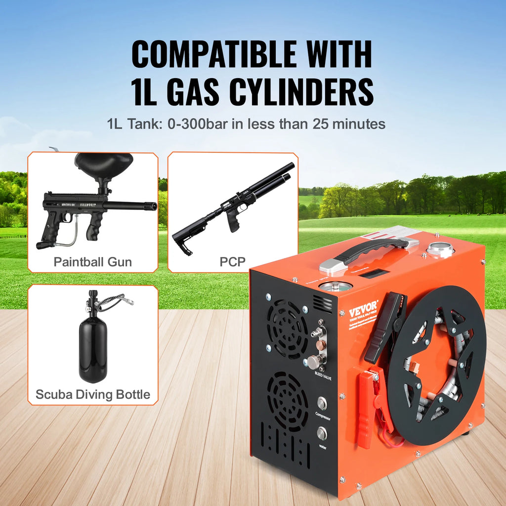 air Compressor 4500PSI/30Mpa Portable PCP Airgun Compressor - Built-in Auto-Stop