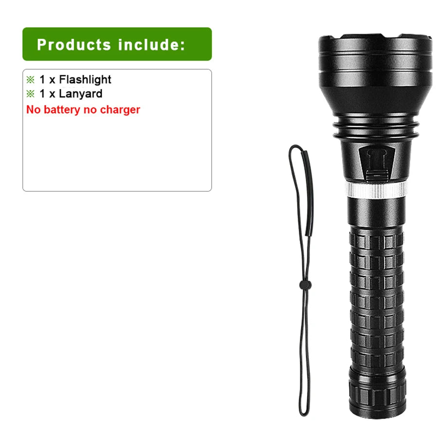 10000LM Powerful XHP360 Diving Flashlight  High Power LED Flashlights