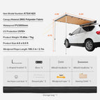 Retractable Car  Awning with Waterproof Storage Bag for Truck SUV Van Campers