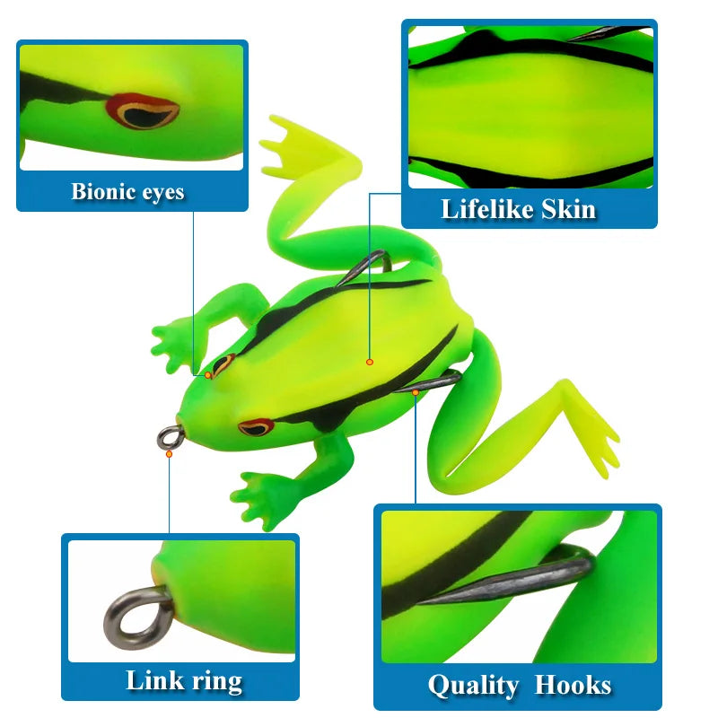 Soft Frog Bait Artificial Realistic Fake Bait Fishing Accessories