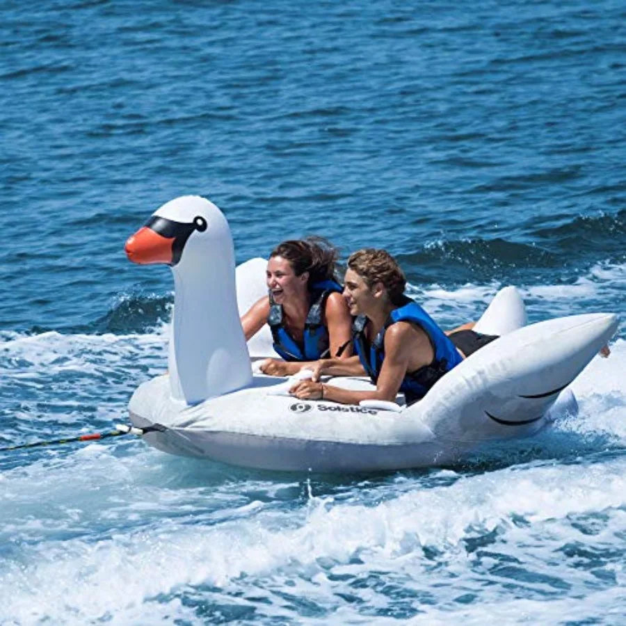 Lay-On Swan Towable Inflatable Raft Fits 1-2 Riders