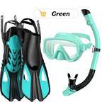 Mask Fin Snorkel Set Snorkel Gear for Adult Panoram Mask Adjustable Dive Flipper  Snorkel