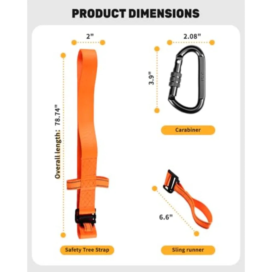 3 Pcs Heavy-Duty Tree Stand Harness Strap Quick-Connect